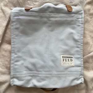 FEED Projects Canvas Market Tote Light Blue. New.